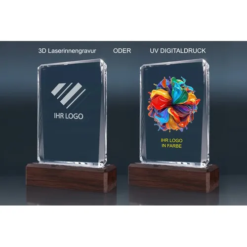 Trophée Verre et Bois à Facettes - Personnalisable dès 1 exemplaire