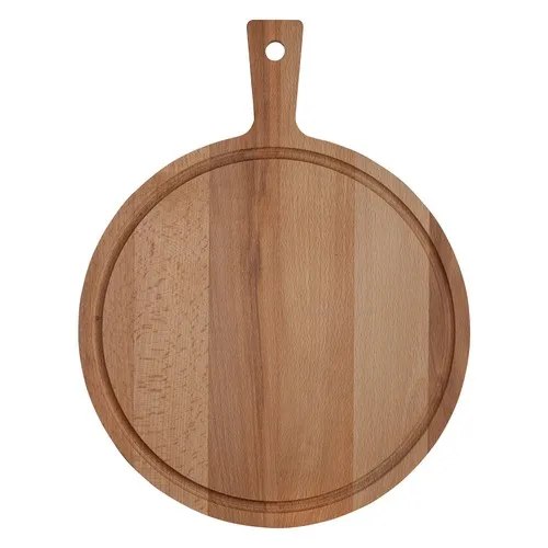 Planche à servir ronde en hêtre personnalisable ⌀ 31 cm avec poignée