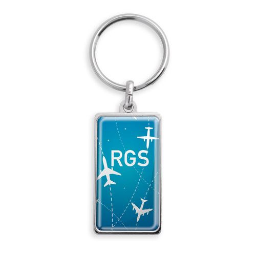 Porte-clés Rectangle Zamac Nickel - Personnalisation Quadri Doming