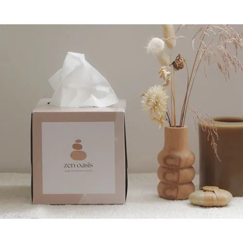 Boîte de 100 Mouchoirs Carrée Personnalisable - Sérigraphie