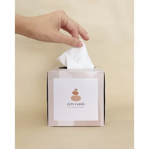 Boîte de 100 Mouchoirs Carrée Personnalisable - Sérigraphie