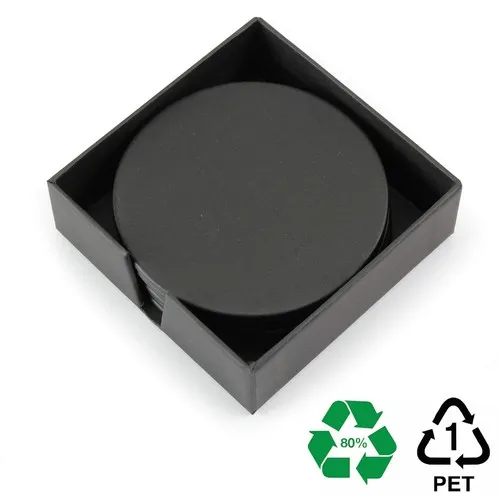 Set 6 Dessous de Verre Ronds en rPET Recyclé Personnalisables