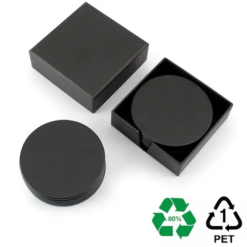 Set 6 Dessous de Verre Ronds en rPET Recyclé Personnalisables