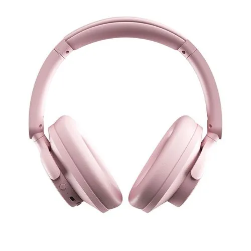 Casque Bluetooth ANC Pliable Rose - Réduction Bruit 25dB