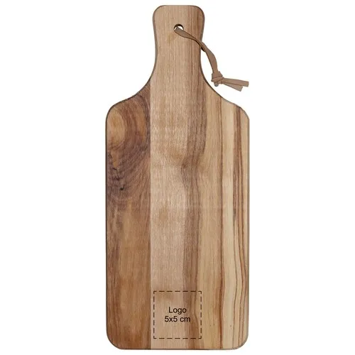 Planche à découper personnalisable en bois d'hévéa avec poignée