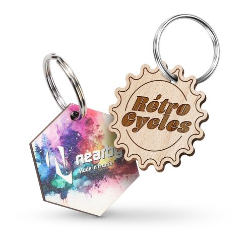 Porte-clés Bois Personnalisé 45mm - Fabrication Française Écoresponsable