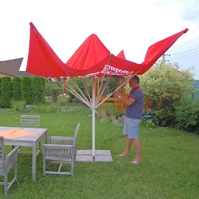 Parasol Publicitaire Carré 3x3m - Personnalisable pour Terrasses Pro