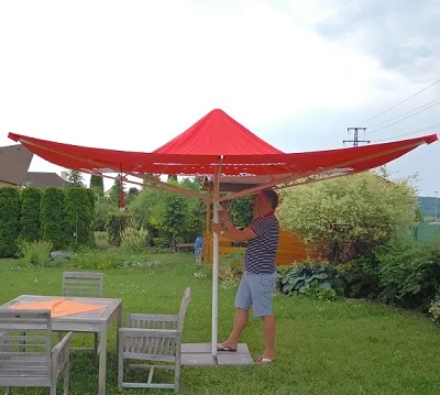 Parasol Publicitaire Carré 3x3m - Personnalisable pour Terrasses Pro