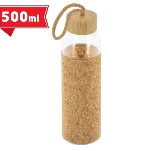 BOUTEILLE EN VERRE AVEC BOUCHON BAMBOU/LIÈGE "ZASI"