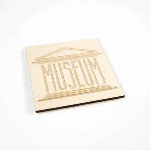 Magnet français - Carré 30 mm Plaqué bois