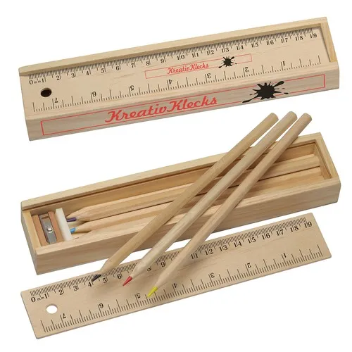 Set de Crayons Publicitaire Personnalisable - Étui Carton Écologique