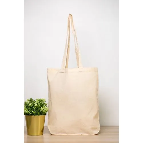 Sac Shopping Coton Naturel 140g à Soufflet - Anses Longues