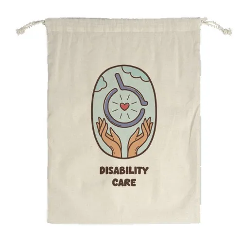 Sac à cordon en coton 120 g/m² personnalisable - Écru