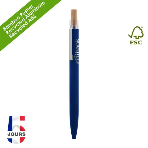 BND184 Stylo BAAM en aluminium recyclé Bleu Stock FR
