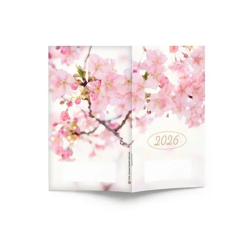 AGENDA ECO POCHE 2026 - THEME DECO-1 - 95 x 165 mm - QUINZAINIER 64 PAGES - COUVERTURE 380g QUADRI PAGES 1 ET 4 - PELLICULAGE BRILLANT RECTO - PIQURE 2 POINTS METAL