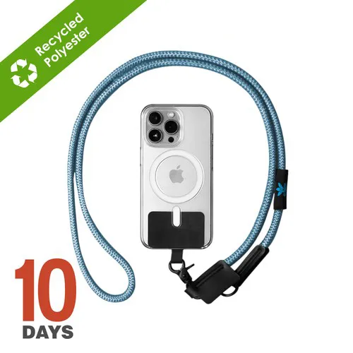 Câble de charge et dragonne pour téléphone , RPET, 60 W STO