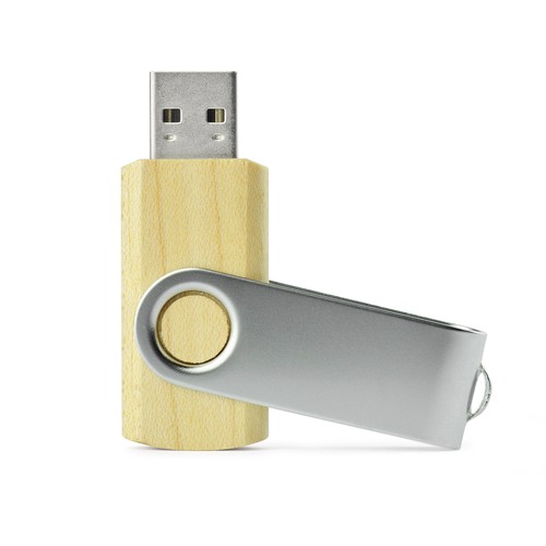 Clé USB Twister 16 GB Bois Érable et Métal - Personnalisable