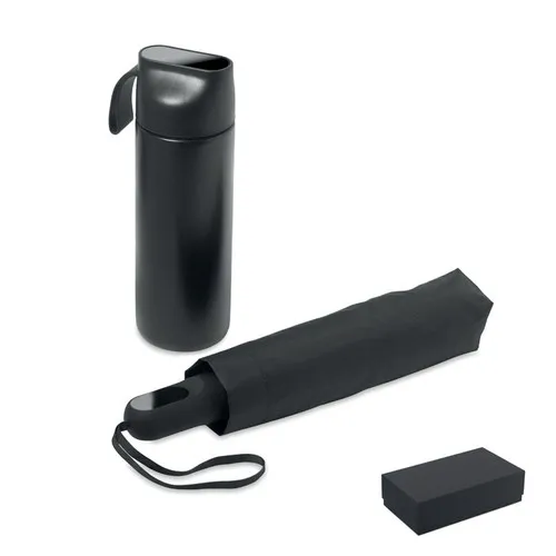 Coffret Cadeau Écologique Gourde Inox et Parapluie Personnalisable