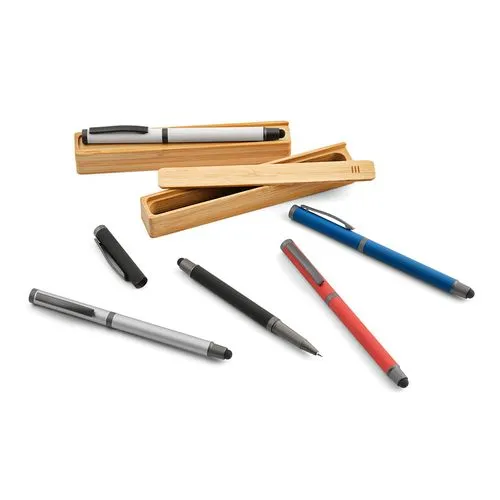 Stylo Woolf en inox recyclé, touch & encre noire 1 km