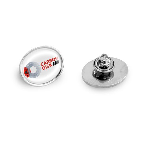 Pin's Ovale Zamac Personnalisé - Finition Nickel Brillant