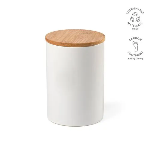 Bocal Munch 1000 céramique 980 ml, couvercle en bambou