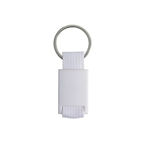 Porte-clés Rotin et ABS Personnalisable - Blanc Naturel