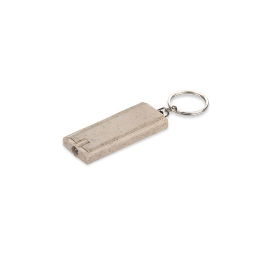 Porte-clés lampe torche écologique personnalisable en paille de blé