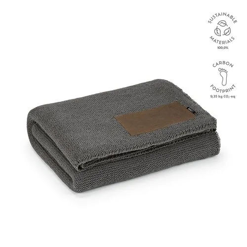 Plaid Mondrian en rPET et laine, patch personnalisable.