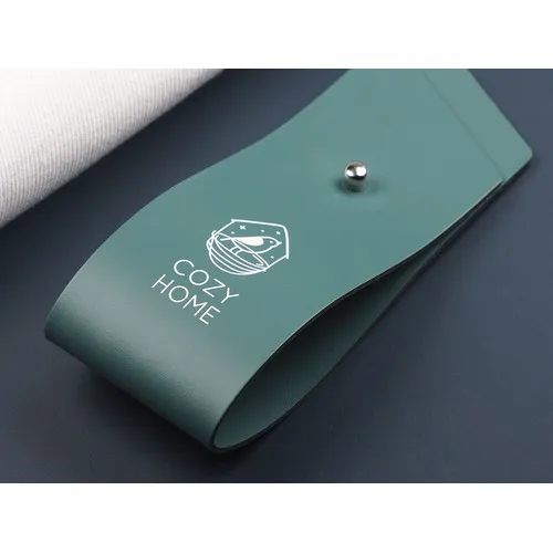 Rond de serviette personnalisable en cuir recyclé - Dès 20 ex.