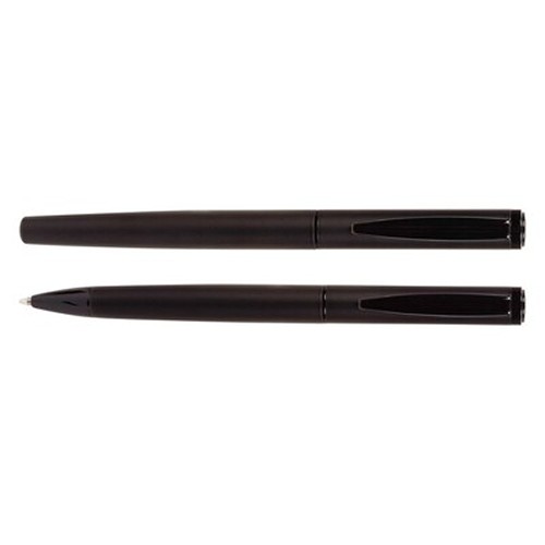 Coffret Stylo Bille et Roller Métal Noir Personnalisable