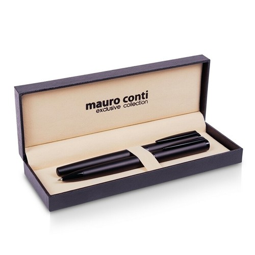 Coffret Stylo Bille et Roller Métal Noir Personnalisable