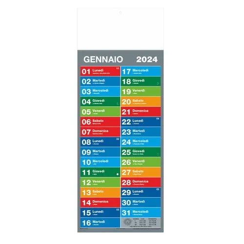 Calendrier Mural 12 Mois Personnalisable - Format Vertical 22,5x59,5 cm