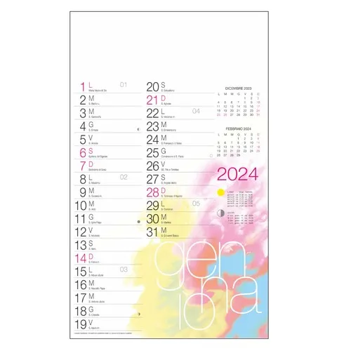Calendrier Néerlandais Personnalisable 12 Feuilles - Format Mural
