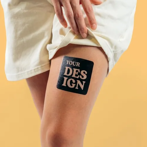 Tatouage Éphémère Couleur Personnalisé 100x100mm - Dès 100ex