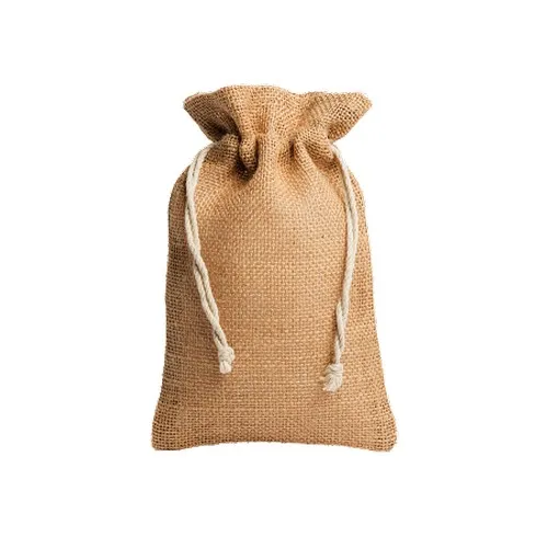 Sac bourse en jute naturelle avec cordon - Personnalisable par sérigraphie