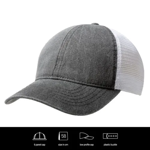 Washed Cotton Soft Mesh Trucker Cap