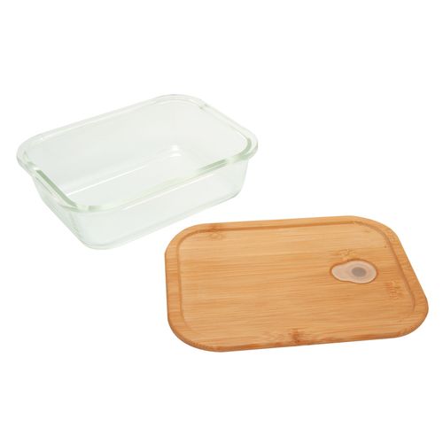 Lunch Box Verre Borosilicate 800ml avec Couvercle Bambou