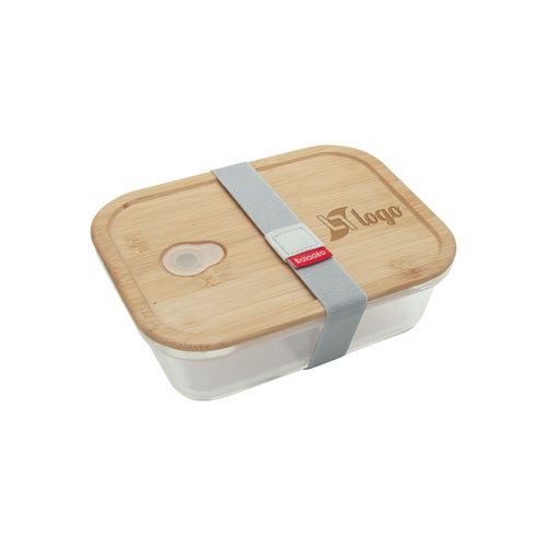 Lunch Box Verre Borosilicate 800ml avec Couvercle Bambou