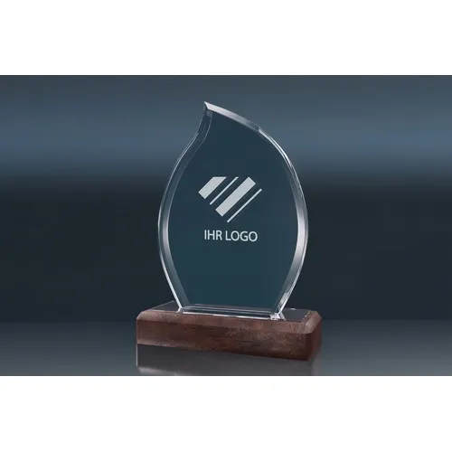 Trophée Flamme Verre et Bois - Récompense Prestige Personnalisable