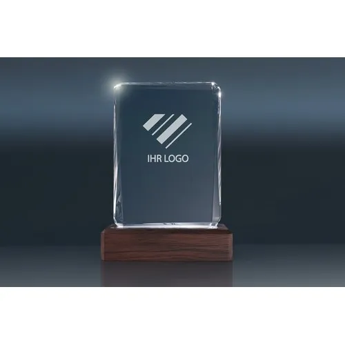 Trophée Flamme Verre et Bois - Récompense Prestige Personnalisable