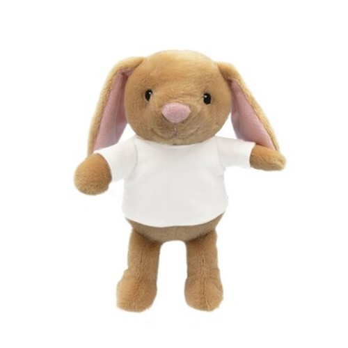 Lièvre en Peluche RPET Personnalisable avec T-shirt Imprimable