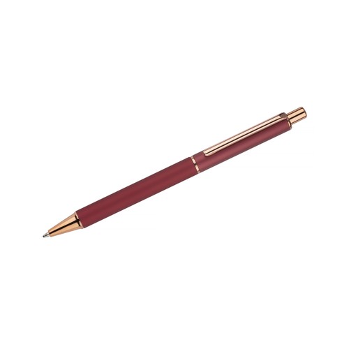 Stylo Bille Métal Mat Bourgogne et Or Rose Personnalisable