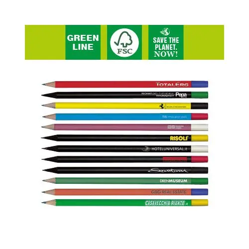 Crayon à papier personnalisable avec gomme sans virole FSC®