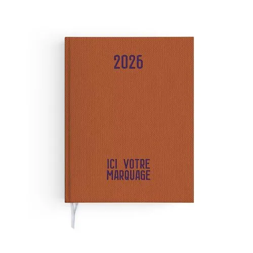 AGENDA EMBOITE TOILE 2026 - MINI 90 x 165 mm - COUVERTURE ARDOISE - SANS MARQUAGE