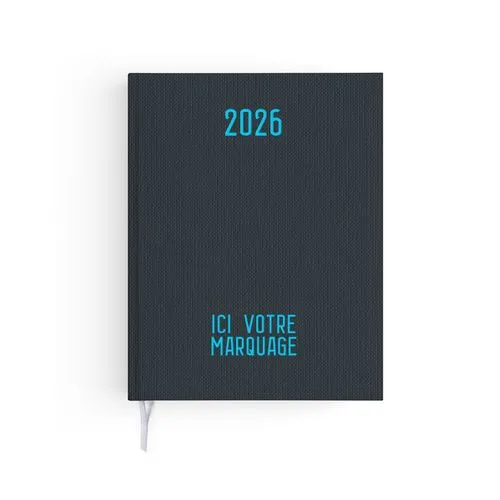 AGENDA EMBOITE TOILE 2026 - MINI 90 x 165 mm - COUVERTURE ARDOISE - SANS MARQUAGE