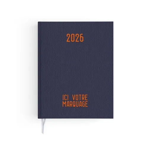 AGENDA EMBOITE TOILE 2026 - MINI 90 x 165 mm - COUVERTURE ARDOISE - SANS MARQUAGE