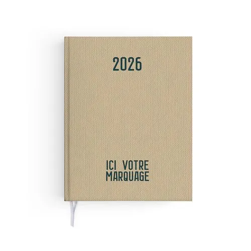 AGENDA EMBOITE TOILE 2026 - MINI 90 x 165 mm - COUVERTURE ARDOISE - SANS MARQUAGE
