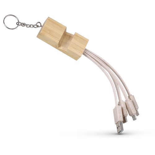 Câble USB 3 en 1 Écologique en Paille de Blé Personnalisable