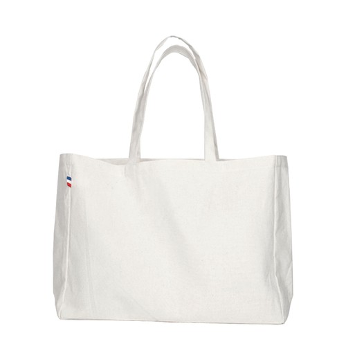 Tote bag noir coton français 38x42cm - Personnalisable grand format