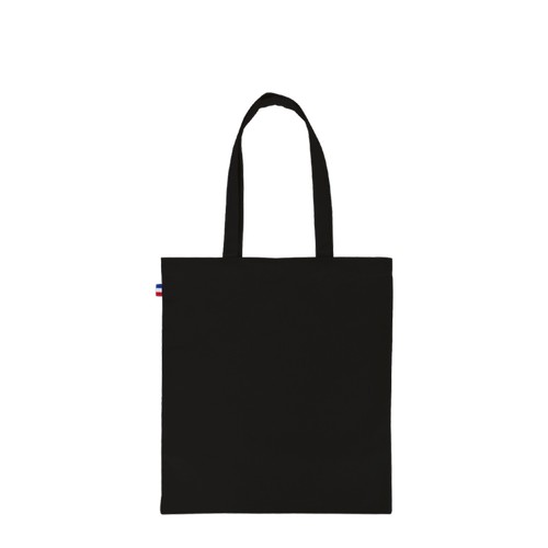 Tote bag noir coton français 38x42cm - Personnalisable grand format